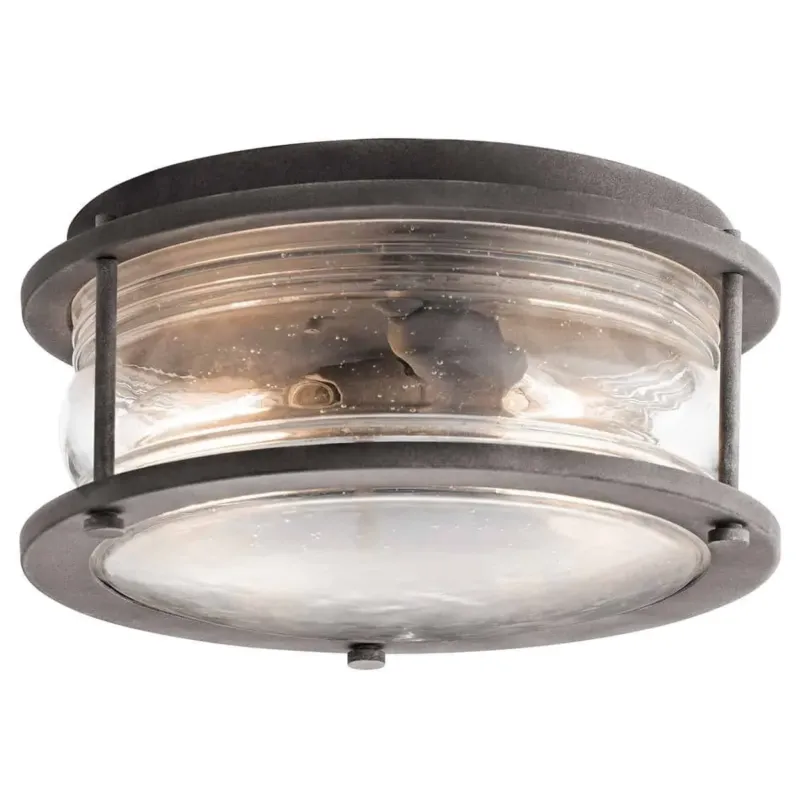 Plafon metalowy grafitowy ze szkłem 30cm KL/ASHLANDBAY/F z serii ASHLAND BAY - Elstead Lighting Ostatnie sztuki