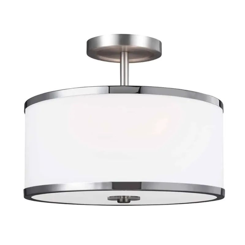 Plafon szklany biało-srebrny 2-punktowy FE/PROSPECTPK/SF z serii PROSPECT - Elstead Lighting Bezpieczna płatność