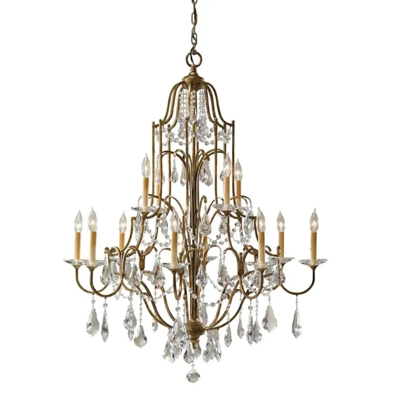 Żyrandol kryształowy brązowy 12-punktowy FE/VALENTINA12 z serii VALENTINA - Elstead Lighting Ostatnie sztuki