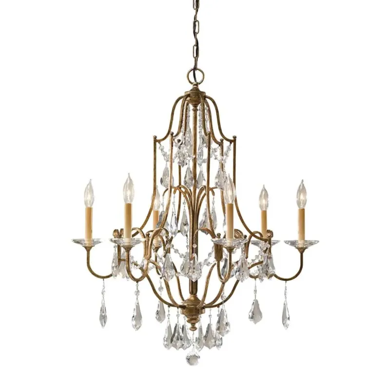 Sprawdź teraz Żyrandol kryształowy brązowy 6-punktowy VALENTINA6 z serii VALENTINA - Elstead Lighting