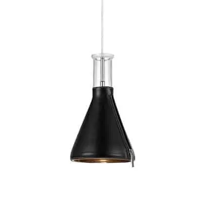 Lampa loft wisząca ZIP pendant clear glass/black lether 106805 - Markslojd Okazja
