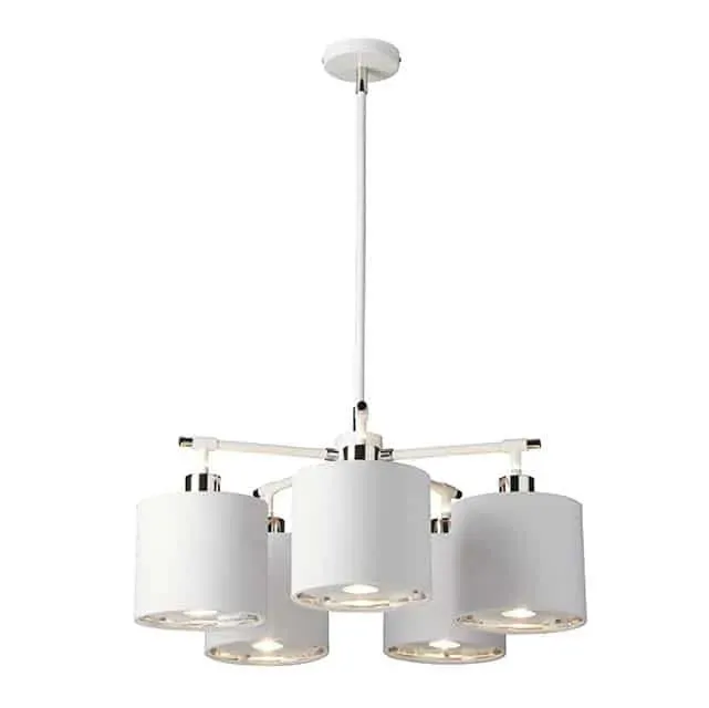 Kup teraz Lampa wisząca biała z tkaniny 5-punktowa BALANCE5 WPN z serii BALANCE - Elstead Lighting