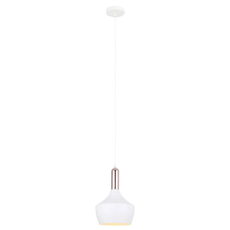Lampa wisząca metalowa biało-miedziana MDM-3028/1 z serii OPHELIA - Lampy Italux Obniżka ceny