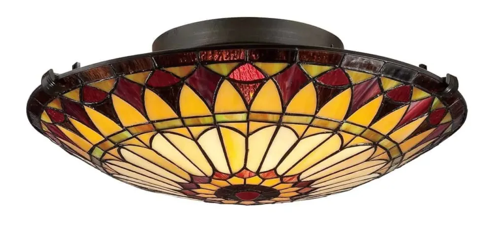 Tani Plafon witrażowy szklany 42cm 2-punktowy QZ/WEST END/F z serii WEST END - Elstead Lighting