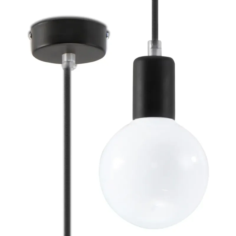 Hit cenowy Lampa wisząca EDISON czarna SL.0152 - Sollux