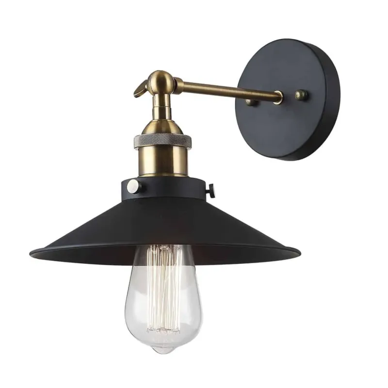 Kinkiet loft metalowy czarno-mosiężny MBM-2319/1 z serii KERMIO - Lampy Italux Wybór klientów