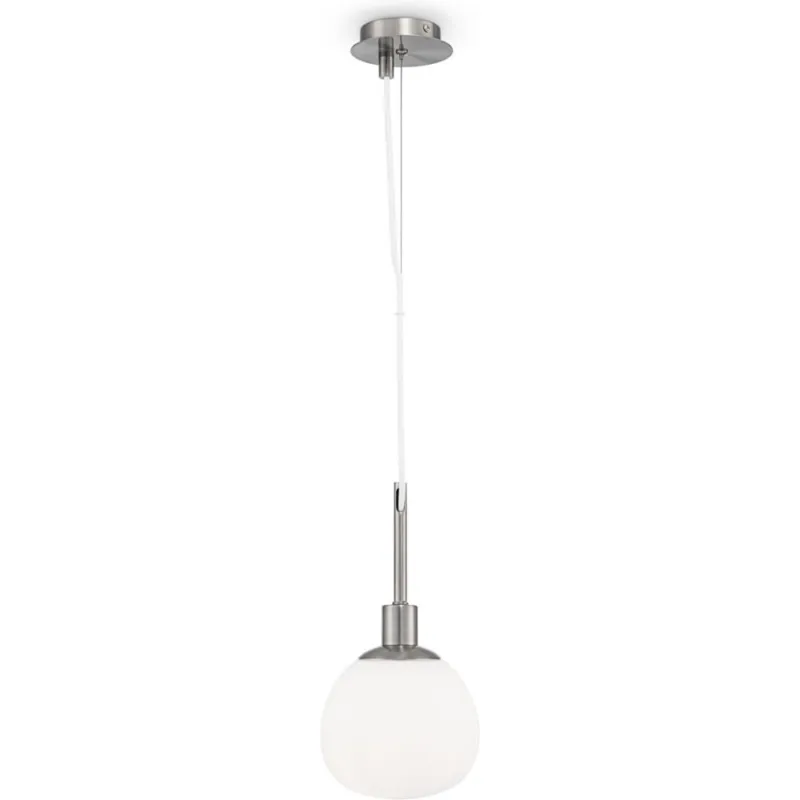 Lampa wisząca szklana kula Erich 15cm opal / nikiel Maytoni Niska cena