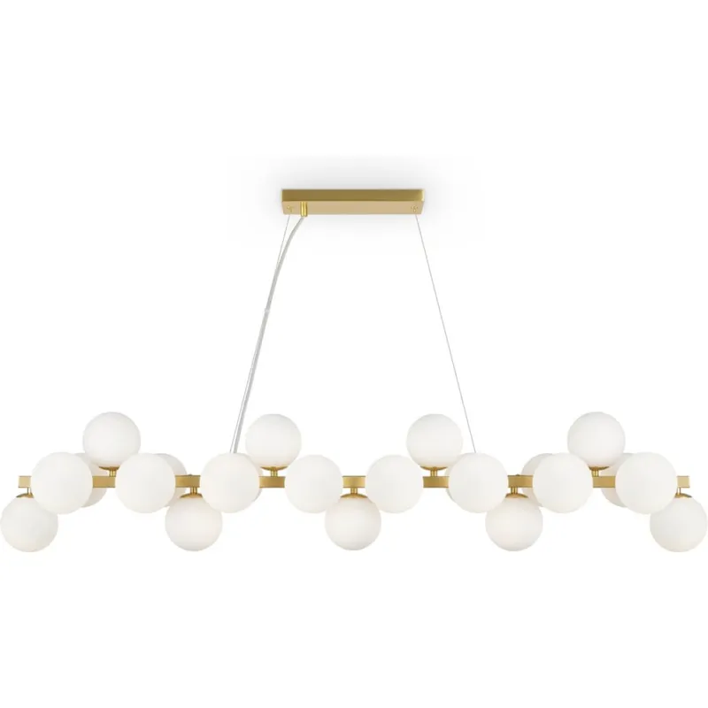 Lampa wisząca podłużna szklane kule Dallas XXV 123,5cm biały / złoty Maytoni Hit cenowy