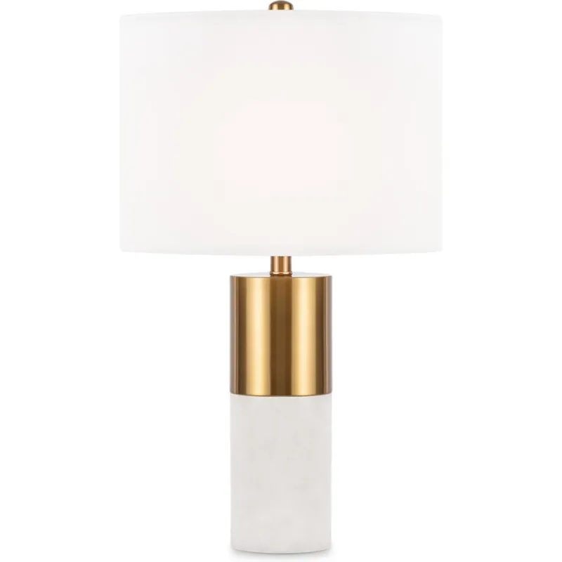 Do wyczerpania zapasów Lampa stołowa glamour Bianco 39cm H65cm biało-mosiężna Maytoni