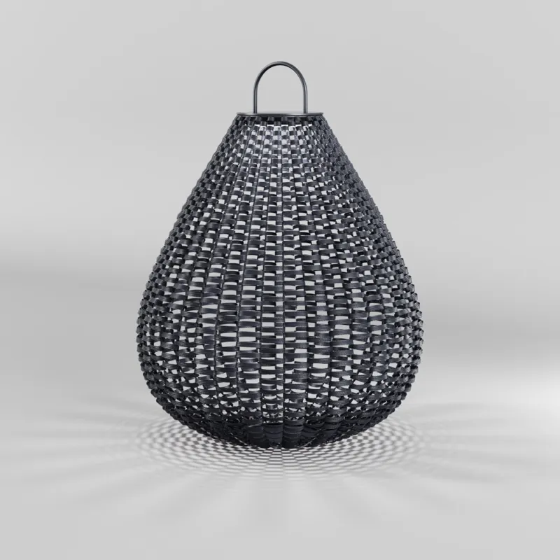 Lampa zewnętrzna solarna z rattanu Plet LED 3000K 61cm czarna Maytoni Ostatnie sztuki
