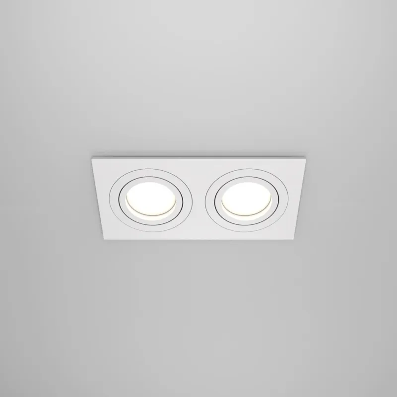Lampa podtynkowa spot 2 punktowa Atom 17,5x9,2cm biała Maytoni Ograniczona ilość