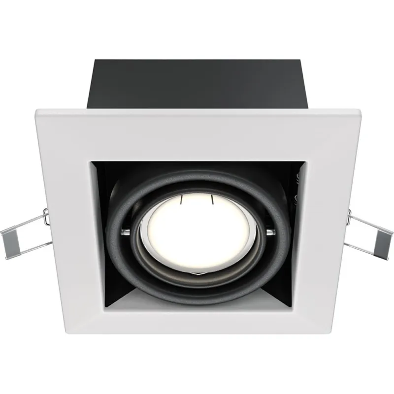 Lampa spot podtynkowa Metal Modern 12,6x12,6cm biało-czarna Maytoni Okazja