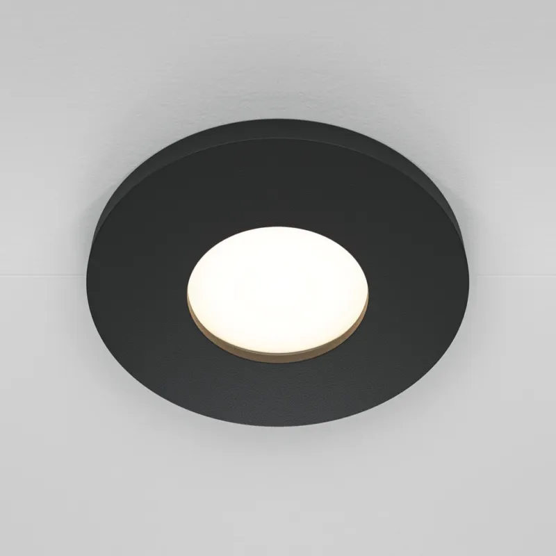 Dostępne od ręki Lampa podtynkowa spot do łazienki Stark 8,4cm czarna Maytoni
