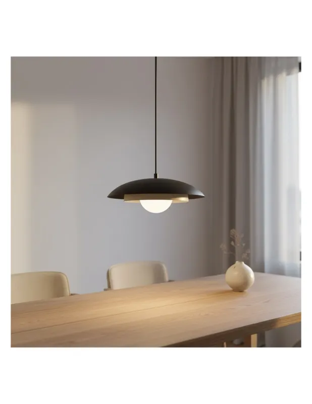 Hit sprzedaży Lampa wisząca metalowa ze szklana kulą Skin 30cm opal / czarny / mokka Emibig