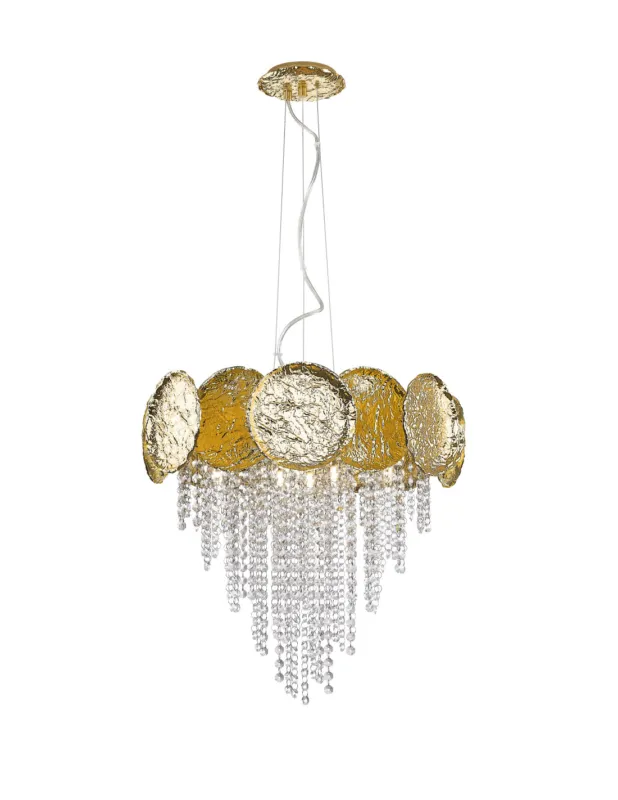 Wysoka jakość Lampa wisząca kryształowa Astra 52cm przeźroczysty / złoty ZumaLine
