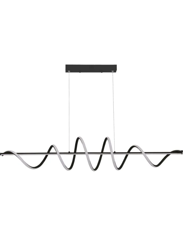 Do wyczerpania zapasów Lampa wisząca nowoczesna podłużna spirala Esero LED 120cm czarna ZumaLine