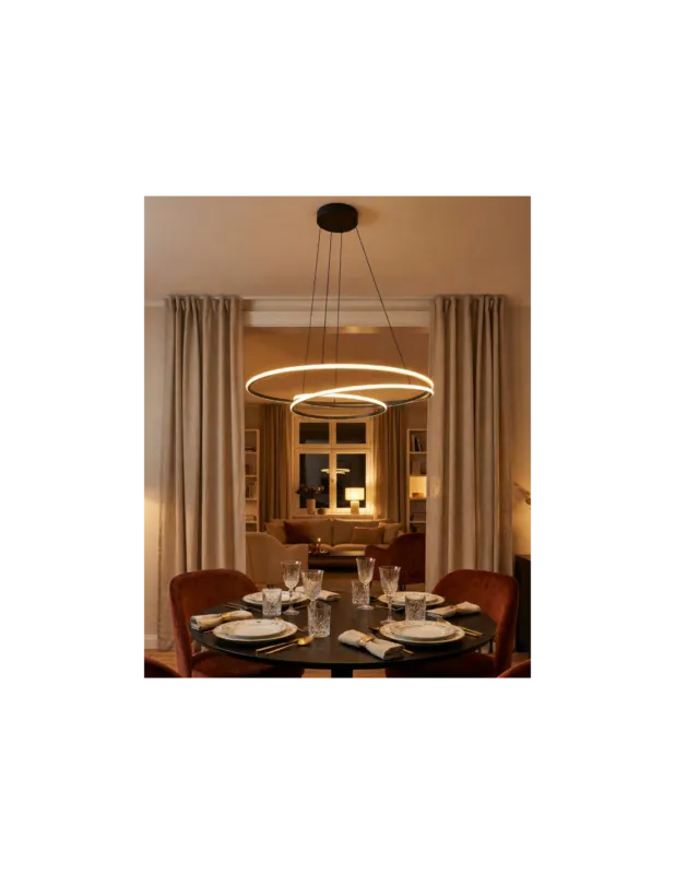 Wysoka jakość Lampa wisząca nowoczesna Zephyra LED 60cm czarna ZumaLine