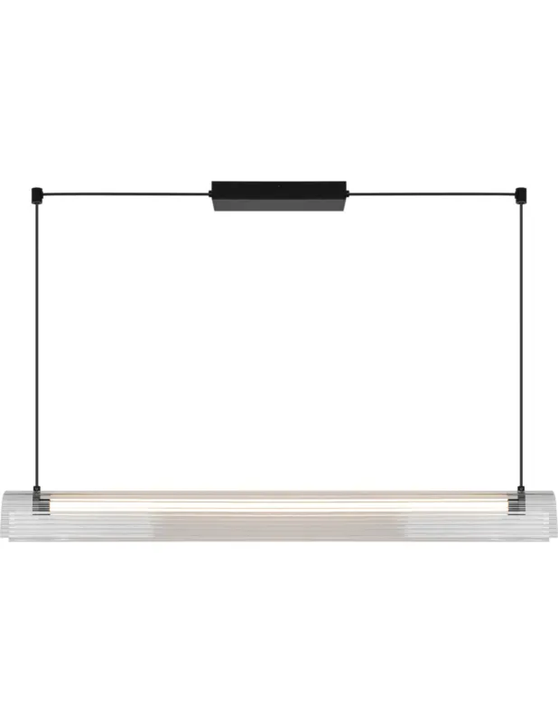 Lampa wisząca podłużna z ryflowanym kloszem Aliani LED 100cm przeźroczysty / czarny Nordlux Dodaj do koszyka