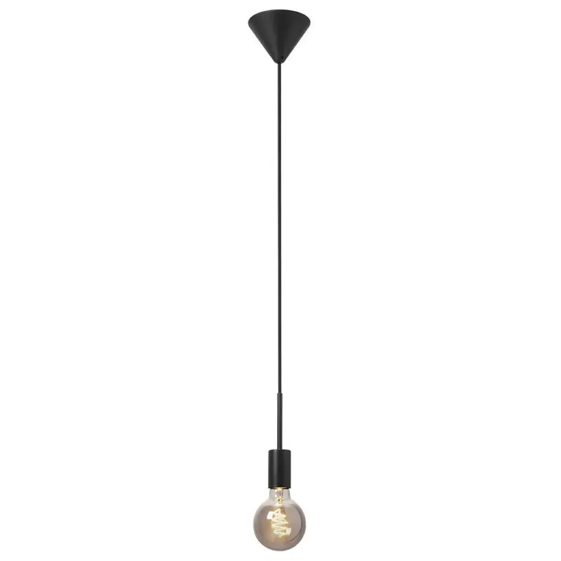 Premium Lampa wisząca żarówka na kablu Paco czarna Nordlux