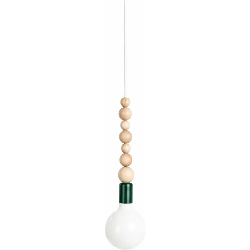 Ostatnia szansa Lampa drewniana wisząca żarówka Loft Sfarer ciemnozielony/biały bez Kolorowe kable