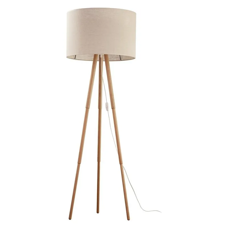Lampa podłogowa trójnóg z abażurem Tokyo sosna/len TK Lighting Tani