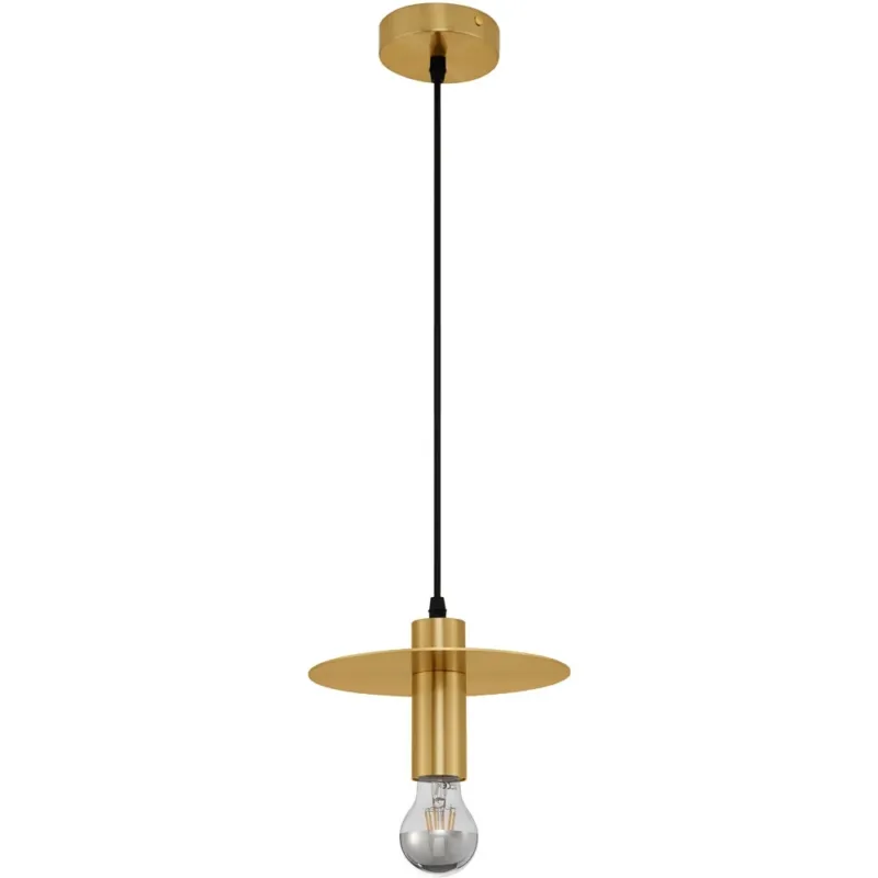 Lampa wisząca żarówka z płaskim kloszem Vernisi 20cm złota Szybka dostawa