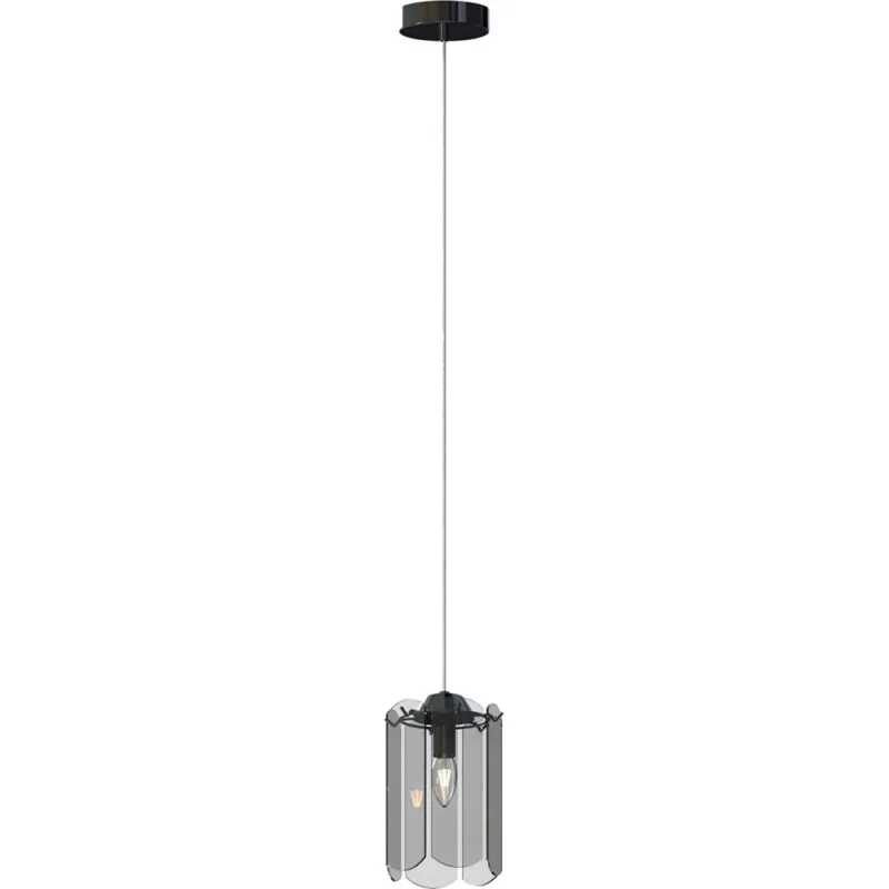 Lampa wisząca szklana Nira 16cm czarny chrom /szkło dymione Zumaline Dostępne od ręki