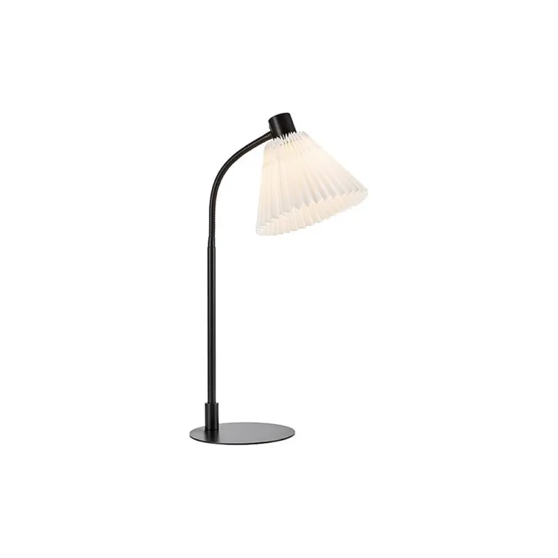 Wysoka jakość Lampa stołowa z plisowanym kloszem Mira biały / czarny Markslojd