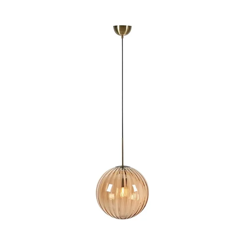 Kup teraz Lampa wisząca szklana kula Fengari 35cm bursztynowy / antyczny mosiądz Markslojd