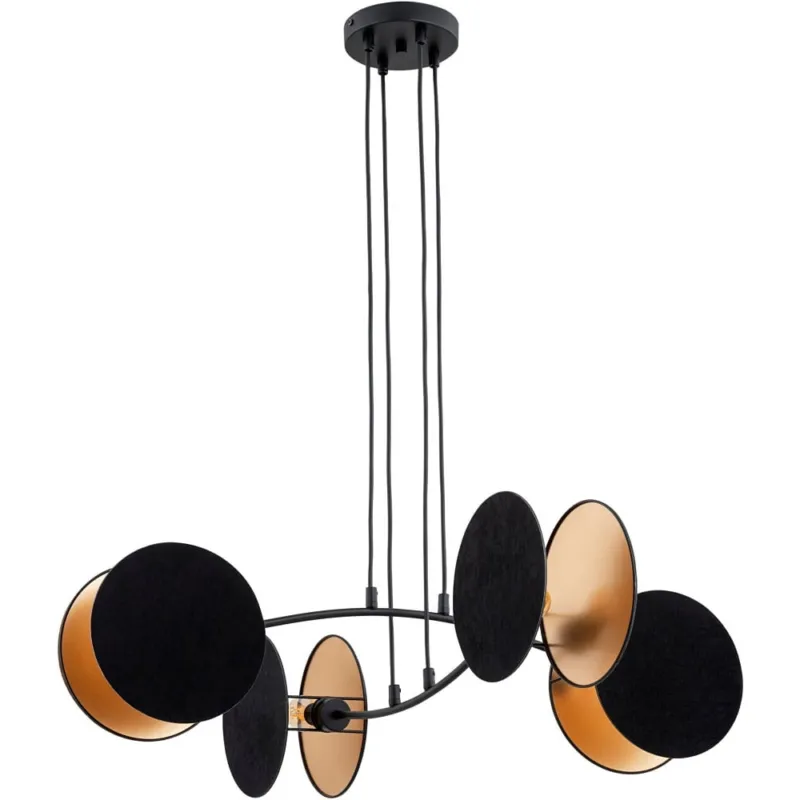 Dostępne od ręki Lampa wisząca 4 punktowa z abażurami Motif 82 czarny / złoty Emibig