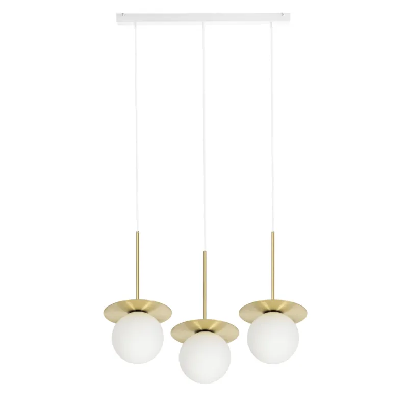 Niska cena Lampa wisząca BORRA B 3L ze złotymi elementami