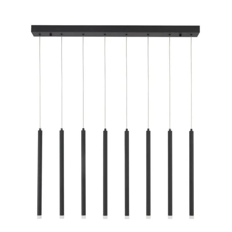 Czarna lampa wisząca Torreon 8 z podłużnymi kloszami Oferta