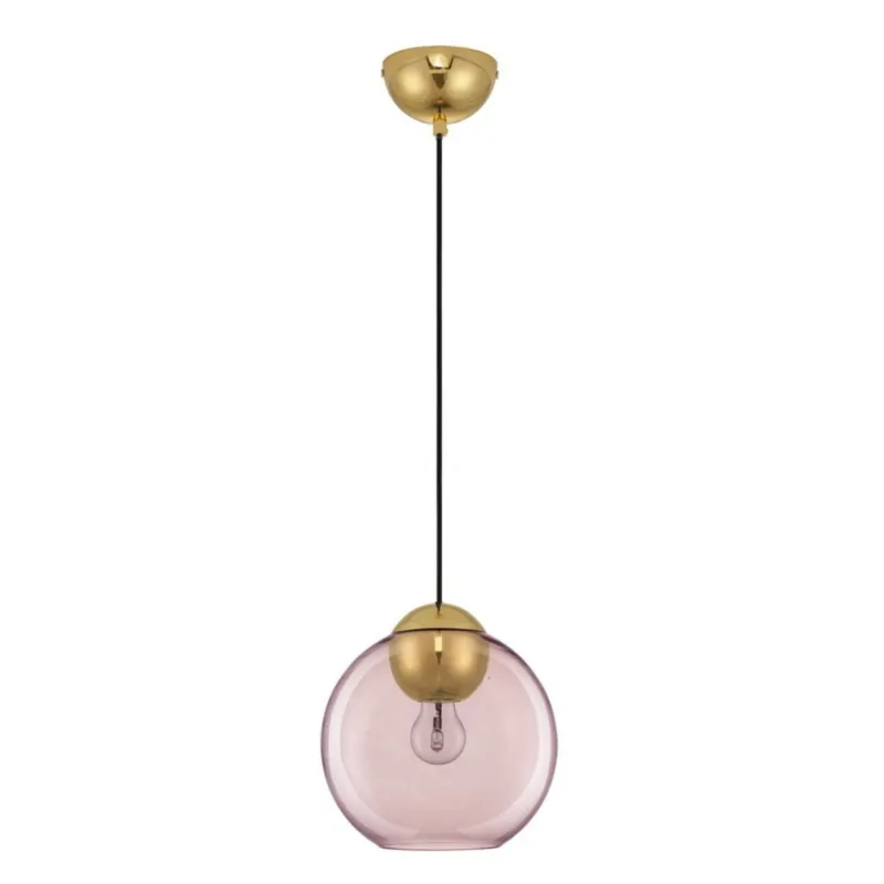 Pojedyncza lampa wisząca Balmi z różowym kloszem Dodaj do koszyka