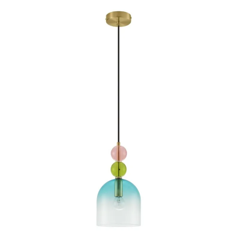 Pojedyncza lampa wisząca Balam D z barwionym kloszem Tylko do końca tygodnia