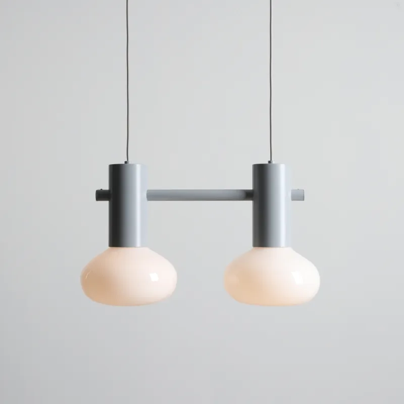 Nie przegap Jasnoszara lampa wisząca z dwoma kloszami Flo 2