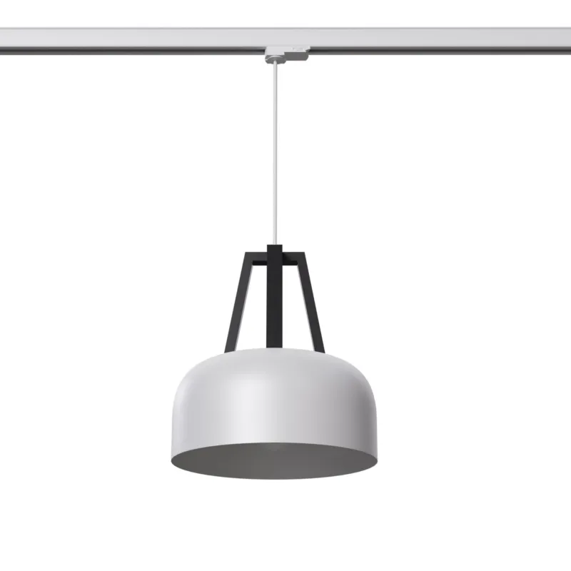 Lampa wisząca do systemu szynowego CASCO biała/czarna E27 Nowość