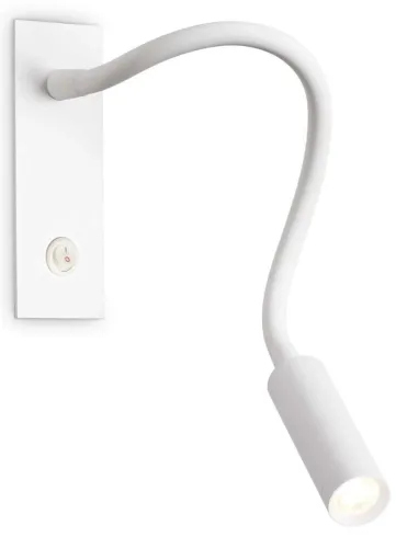 Szybka dostawa Biała lampa ścienna kinkiet z elastycznym ramieniem Ideal Lux 285320 Io ap LED 3W 3000K
