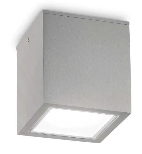 Szara lampa sufitowa zewnętrzna prostopadłościan Ideal Lux 326887 Techo pl1 big GU10 Promocja