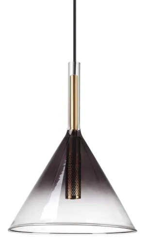 Lampa wisząca ze szklanym szarym kloszem stożek Ideal Lux 309798 Empire sp1 cono G9 Super okazja