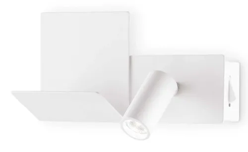 Nie przegap Biały kinkiet lampa ścienna punktowa okrągła z USB Ideal Lux 306810 Komodo-2 ap LED 4.5W 3000K