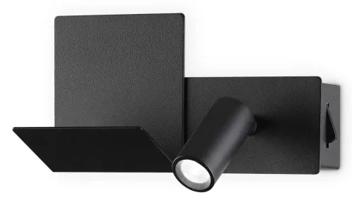 Super okazja Czarny kinkiet lampa ścienna punktowa okrągła z USB Ideal Lux 306827 Komodo-2 ap LED 4.5W 3000K