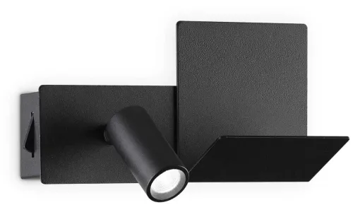 Niska cena Czarna lampa ścienna kinkiet punktowy okrągły z USB Ideal Lux 291796 Komodo-1 ap LED 4.5W 3000K