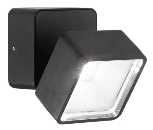 Obniżka ceny Czarny kinkiet ścienny kwadratowa regulowana lampa zewnętrzna Ideal Lux 285535 Omega ap square 4000K LED 7W 9cm