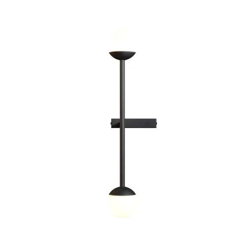 Czarna lampa ścienna z dwoma białymi kloszami kulami Maytoni MOD285WL-L10BS3K Touch LED 10W 3000K Oferta czasowa