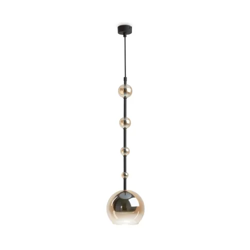 Czarna podłużna lampa wisząca z bursztynowymi kloszami Maytoni MOD227PL-01B1 Ros Gu10 16cm Kup teraz