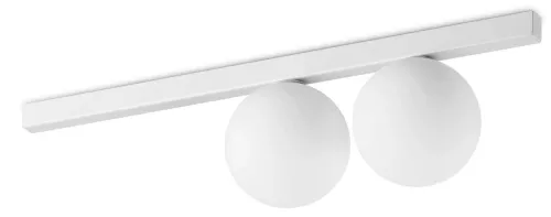 Biała lampa sufitowa dwie kule szklane na listwie metalowej Ideal Lux 328430 Binomio pl2 2xG9 Popularny