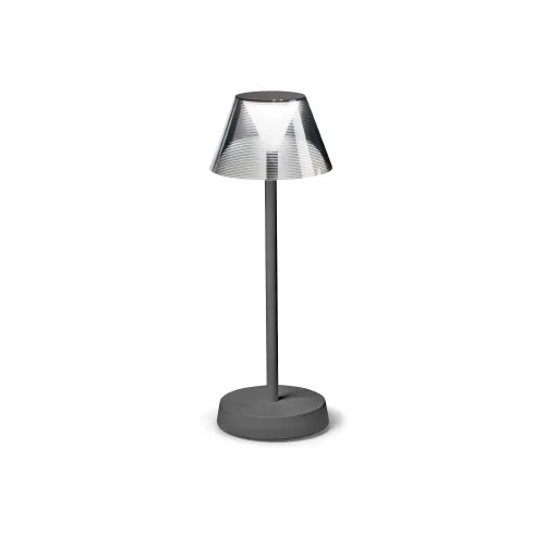 Nowość Szara lampa akumulatorowa stołowa Ideal Lux 286730 Lolita tl LED 2.8W 3000k