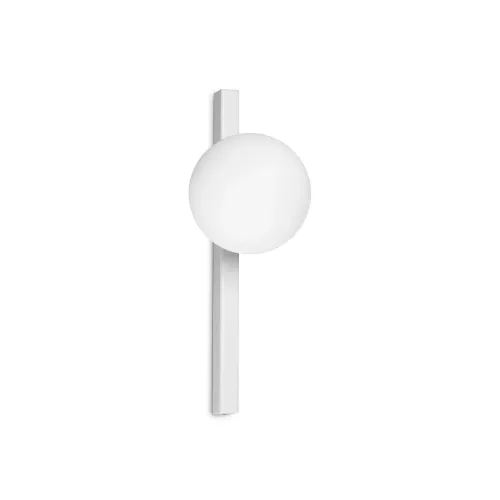 Biały kinkiet lampa ścienna szklana kula na listwie Ideal Lux 328478 Binomio ap1 G9 33.3x12x15cm Ostatnie sztuki
