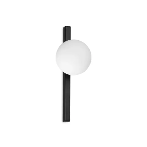 Rabat Czarno-biały kinkiet lampa ścienna szklana kula na listwie Ideal Lux 310664 Binomio ap1 G9 33.3x12x15cm