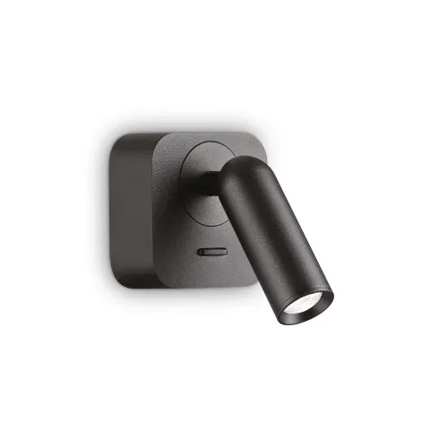 Wyjątkowa oferta Czarny kwadratowy kinkiet Ideal Lux 260655 Bean ap square LED 3W 3000k